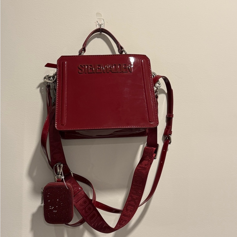 Steve Madden Glossy Red Crossbody Bag